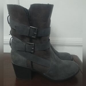 REPORT Women's Gray Buckle Moto Biker Boot Size 11